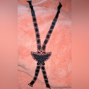 1-detachable Black Lace Butterfly bra back decor